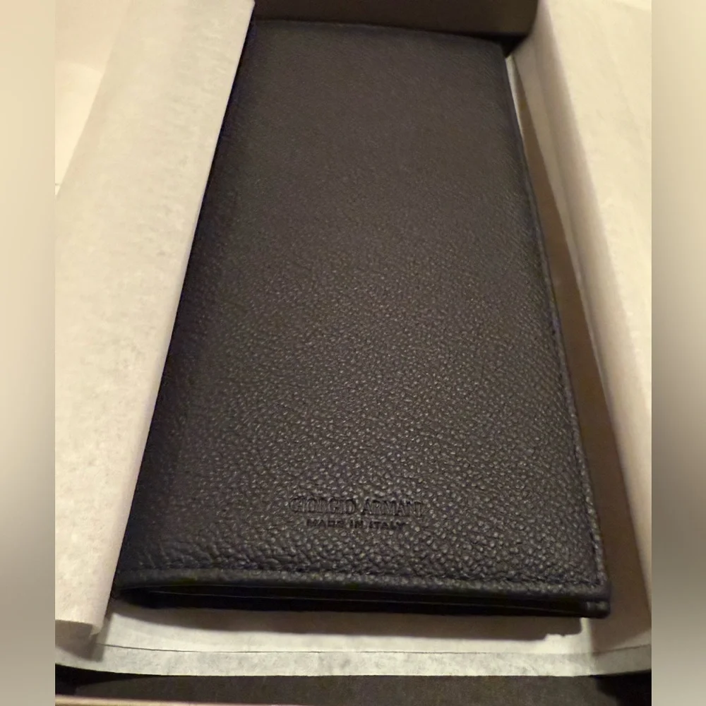 NWT $727 GIORGIO ARMANI Large Leather Wallet - Document Holders for Men